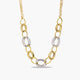 Gargantilla de oro bicolor 18K 45 cm anillas