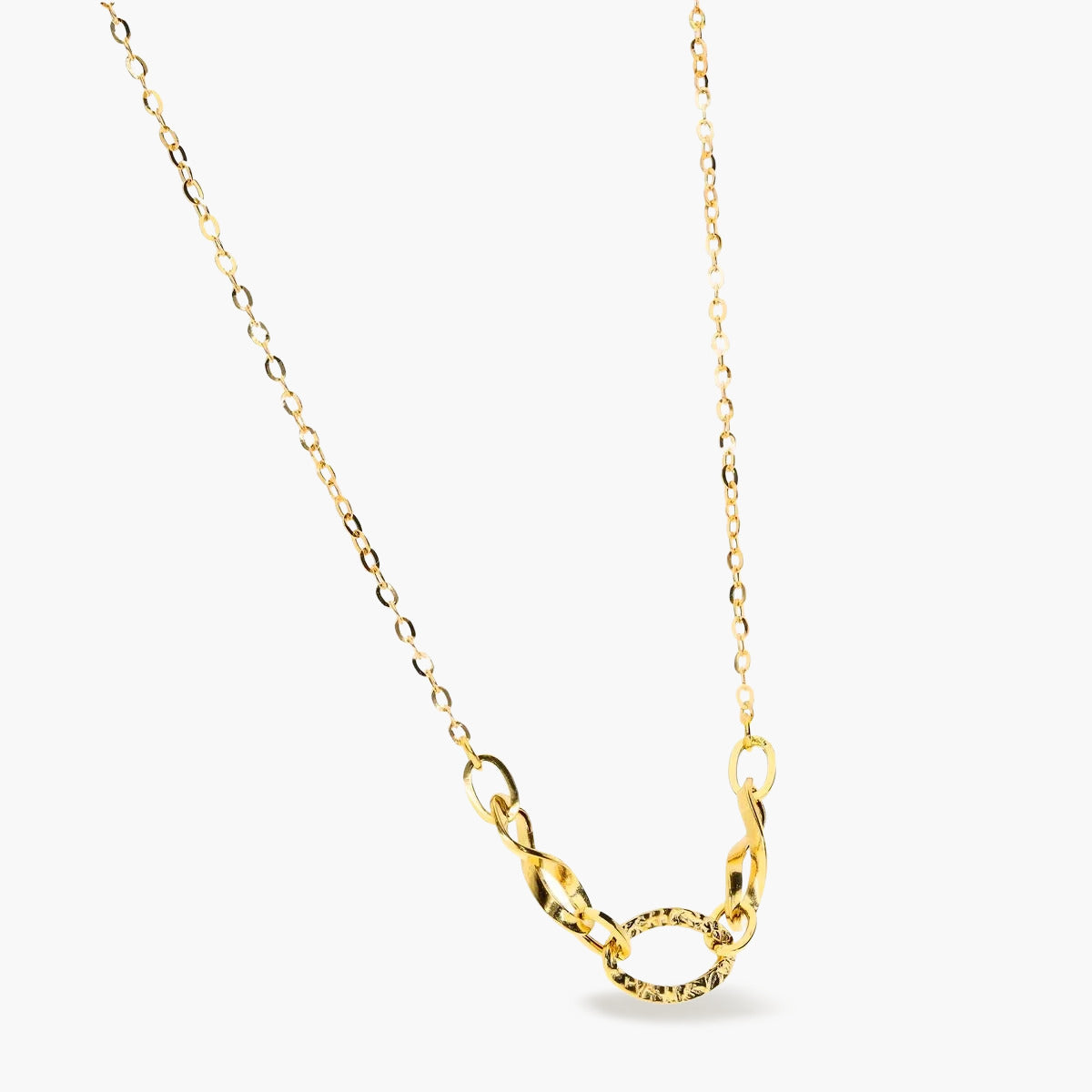 Gargantilla de oro 18K 45 cm anillas