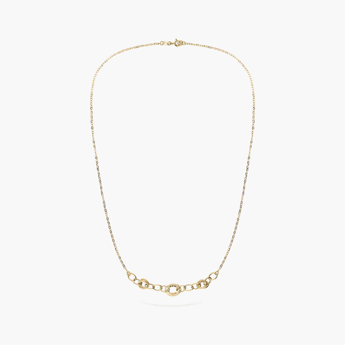 Gargantilla de oro 18K 45 cm anillas