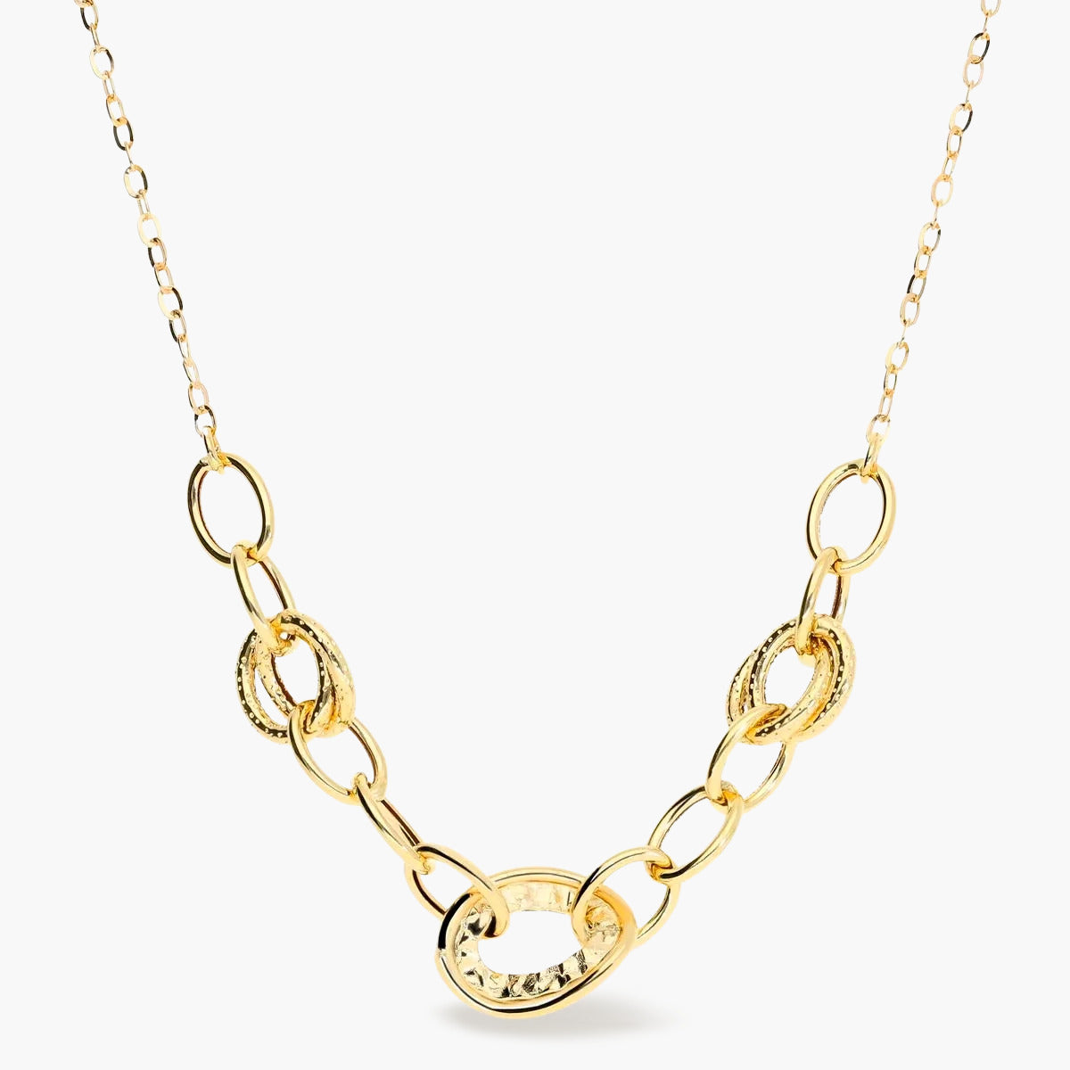 Gargantilla de oro 18K 45 cm anillas