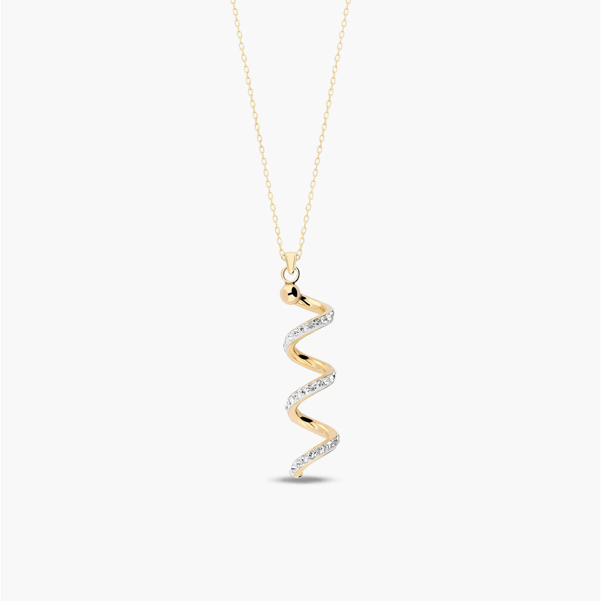 Collar espiral de oro bicolor 18K 30 mm
