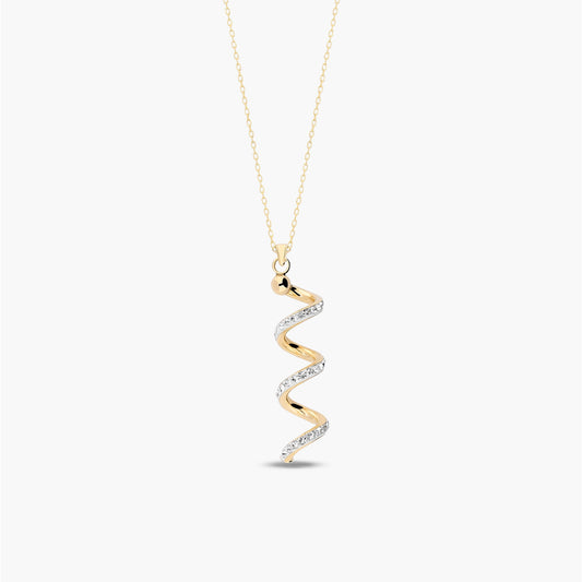 Collar espiral de oro bicolor 18K 30 mm
