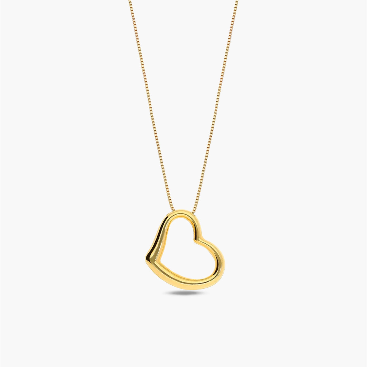 Collar silueta corazón de oro 18K 18 mm