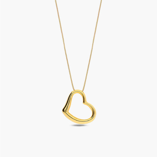 Collar silueta corazón de oro 18K 18 mm