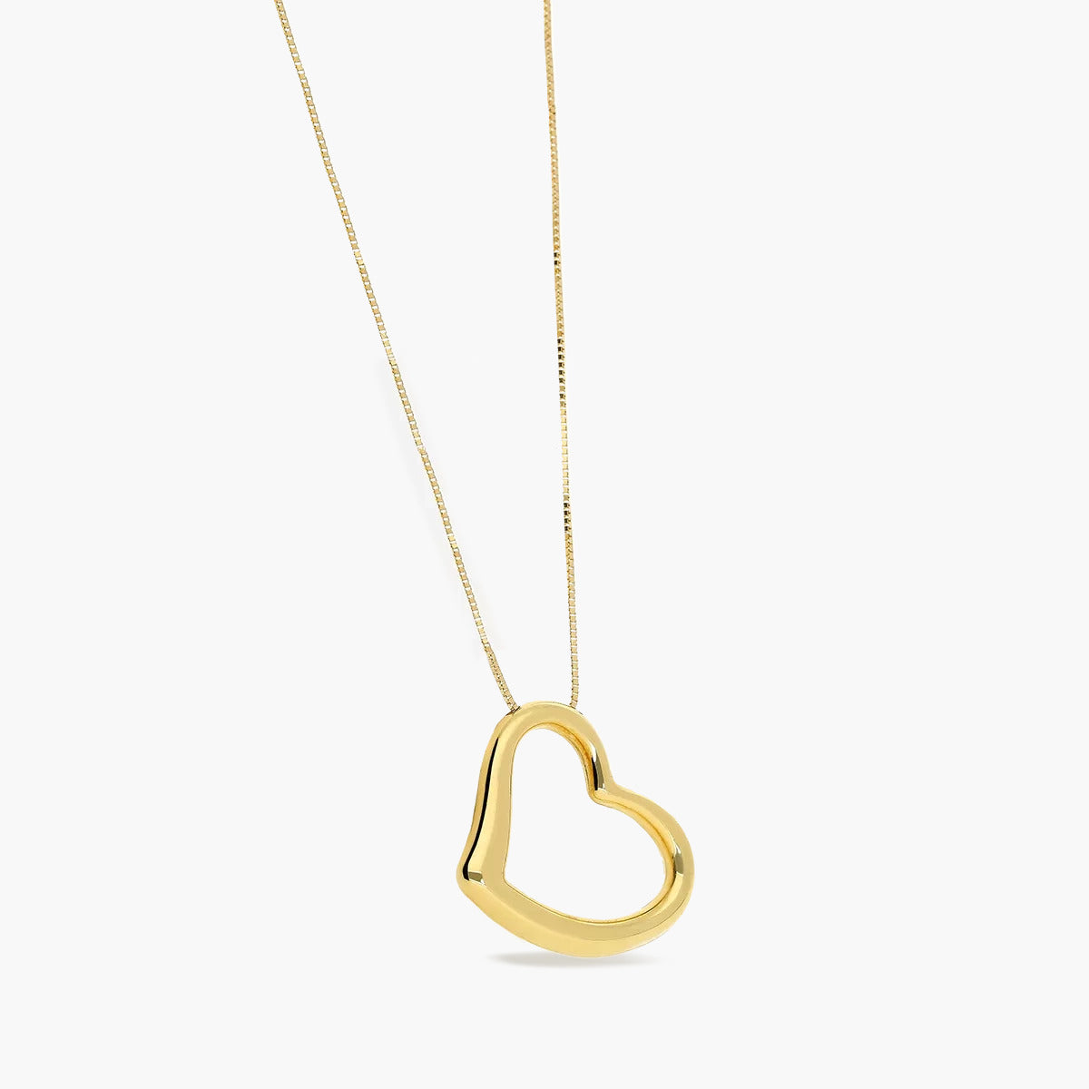 Collar silueta corazón de oro 18K 18 mm