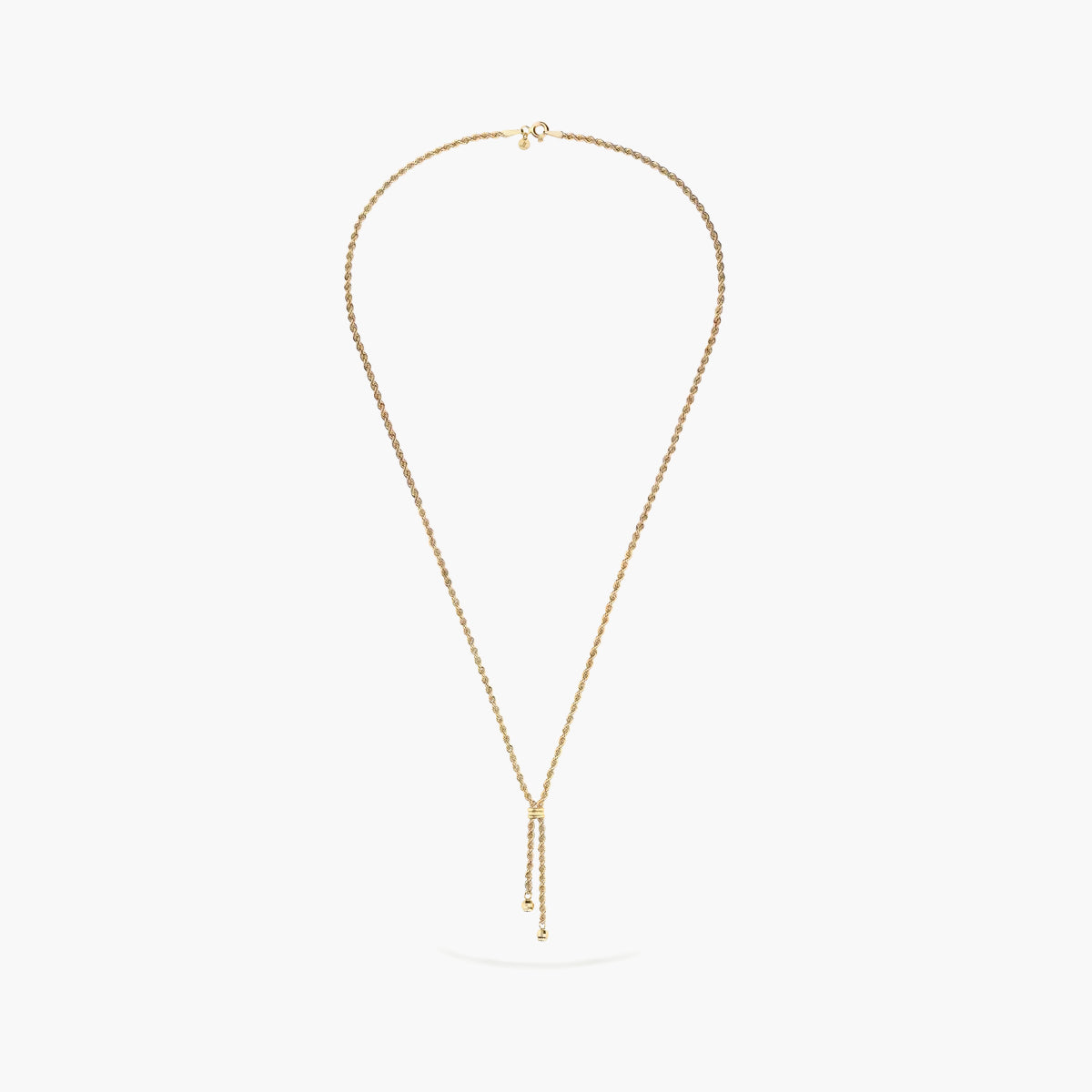 Gargantilla de oro 18K 45 cm cordón flecos