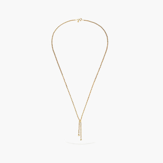 Gargantilla de oro 18K 45 cm cordón flecos