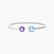 Pulsera rígida de plata 1ª ley topacio y amatista 48x58 mm PRISM