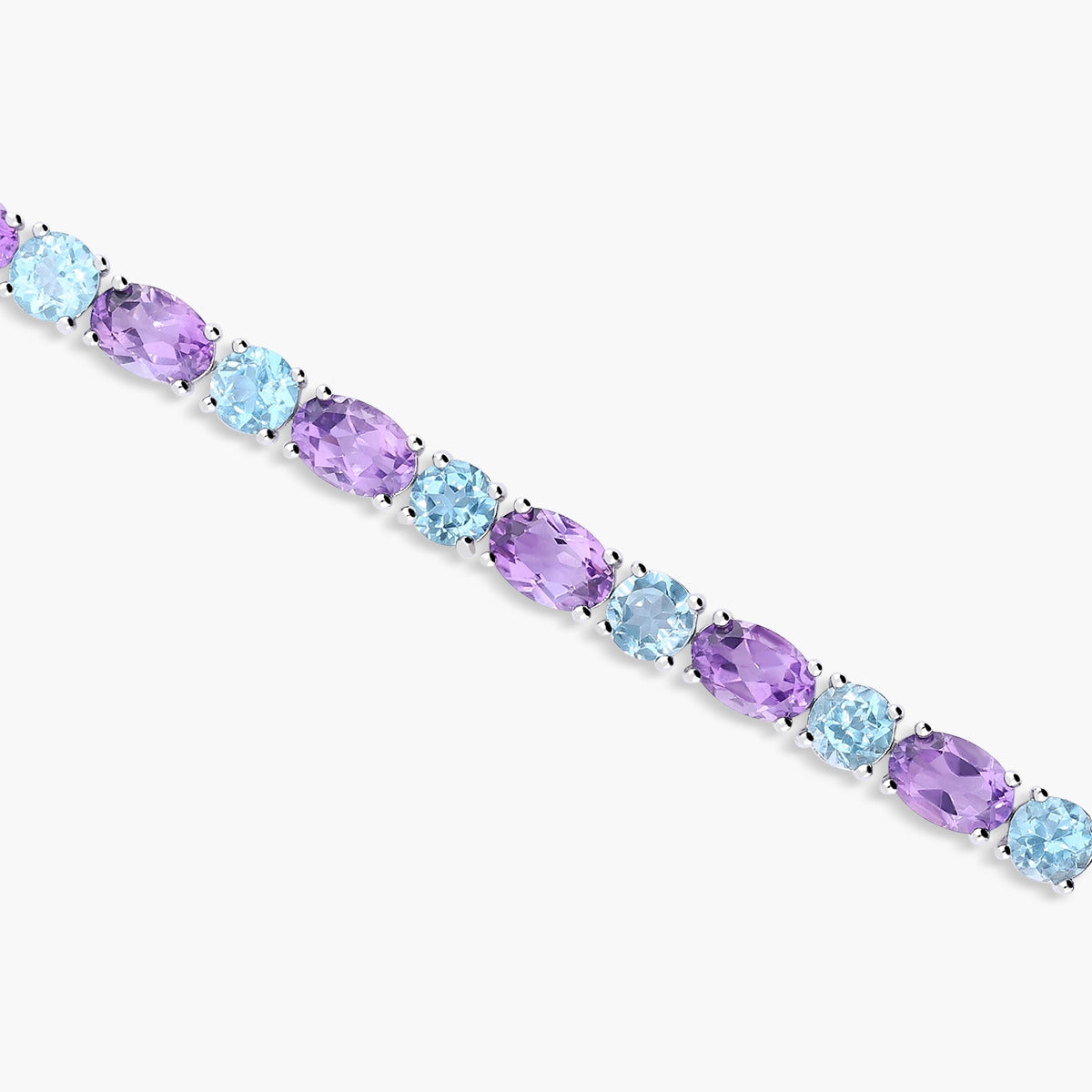 Pulsera de plata 1ª ley amatista y topacio 18-20 cm PRISM
