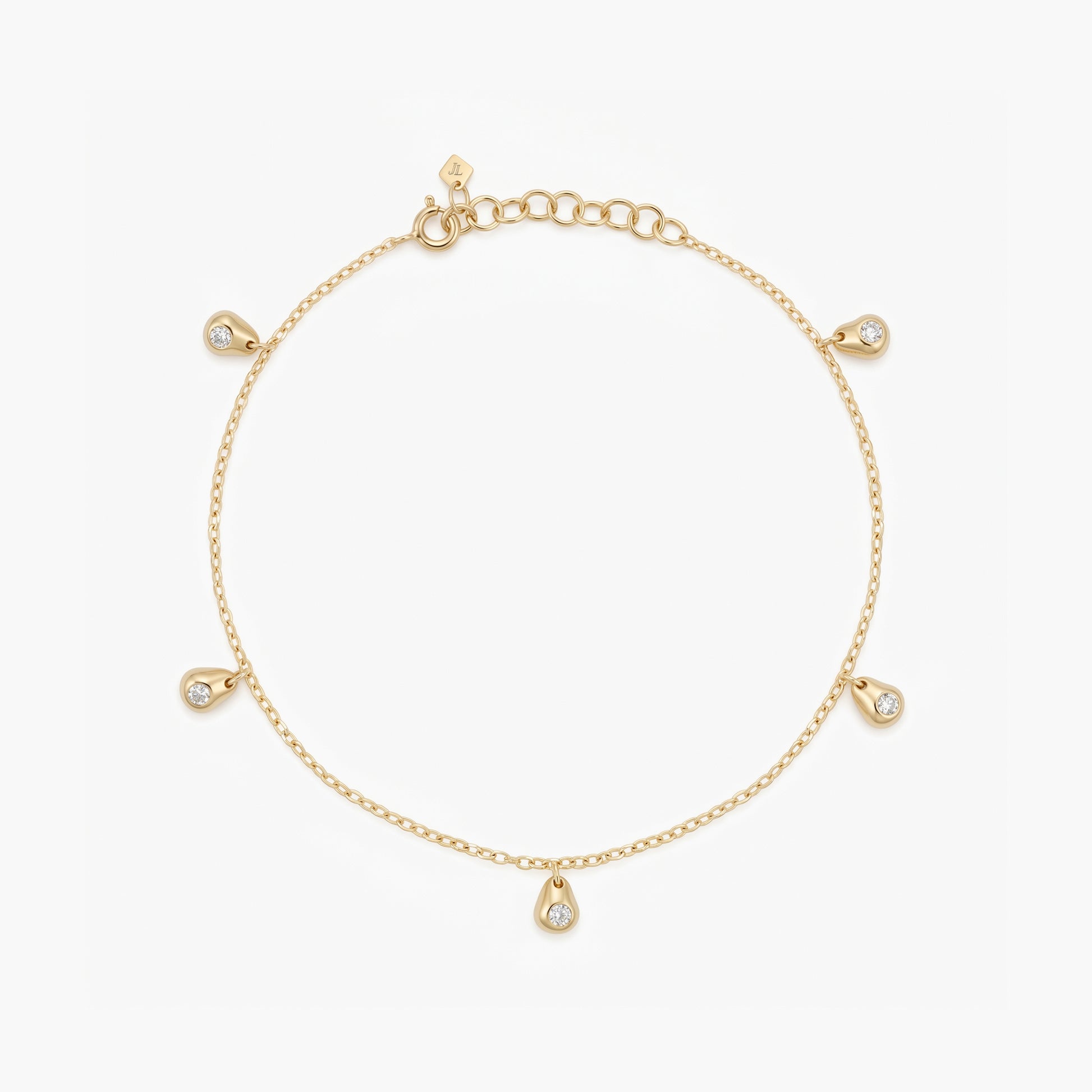 Pulsera de plata 1ª ley colgantes topacio blanco 16-19 cm BLOWN