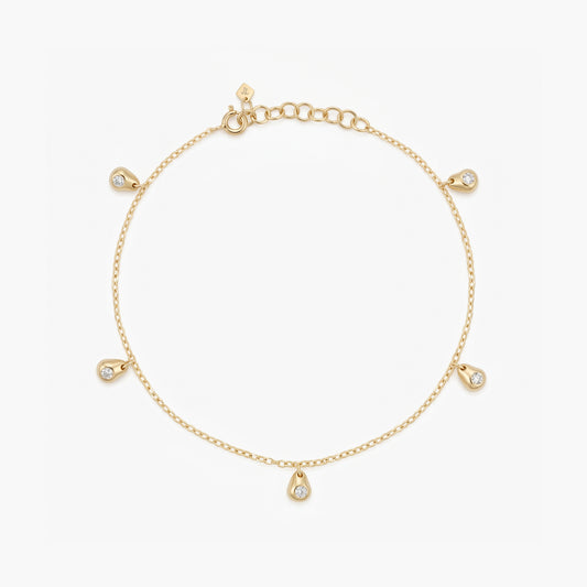 Pulsera de plata 1ª ley colgantes topacio blanco 16-19 cm BLOWN