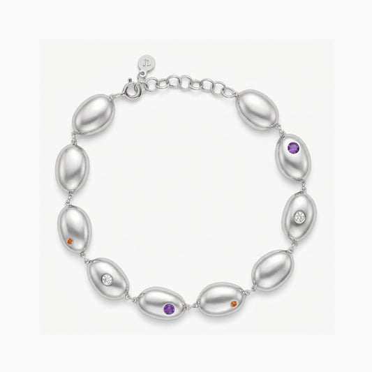 Pulsera con formas irregulares de plata 1ª ley amatista, topacio y citrino 16-19 cm BLOWN