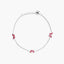 Pulsera infantil de plata 1ª ley circonitas mariposas rosa 16-18 cm
