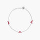 Pulsera infantil de plata 1ª ley circonitas mariposas rosa 16-18 cm