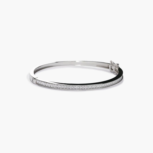 Pulsera rígida de plata 1ª ley circonitas bagué 50x60 mm