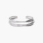 Pulsera rígida enlazada de plata 1ª ley abierta 57x62 mm