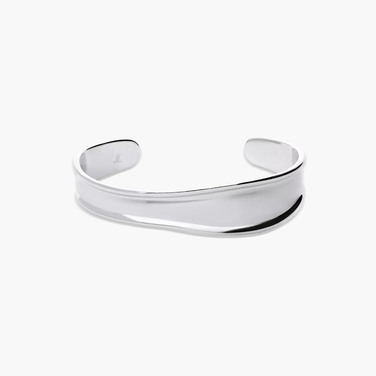 Pulsera rígida de plata 1ª ley abierta 46x56 mm