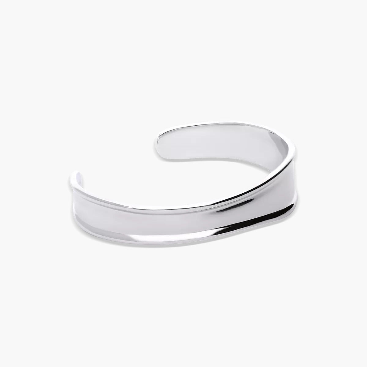 Pulsera rígida de plata 1ª ley abierta 46x56 mm