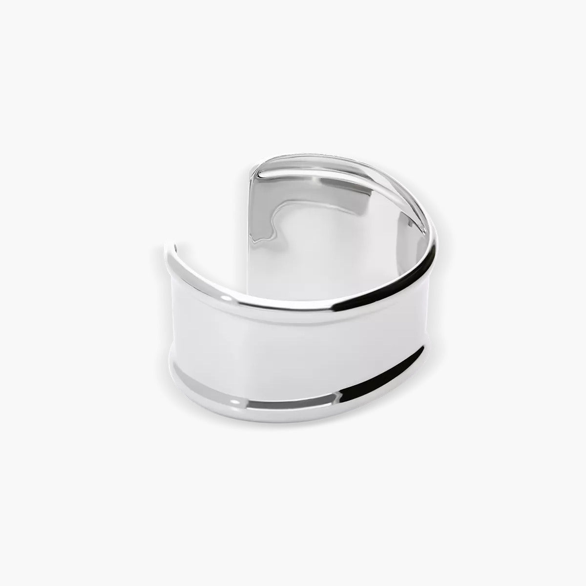 Pulsera rígida de plata 1ª ley abierta 48x58 mm