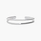 Pulsera rígida de plata 1ª ley abierta doble tubo 48x58 mm