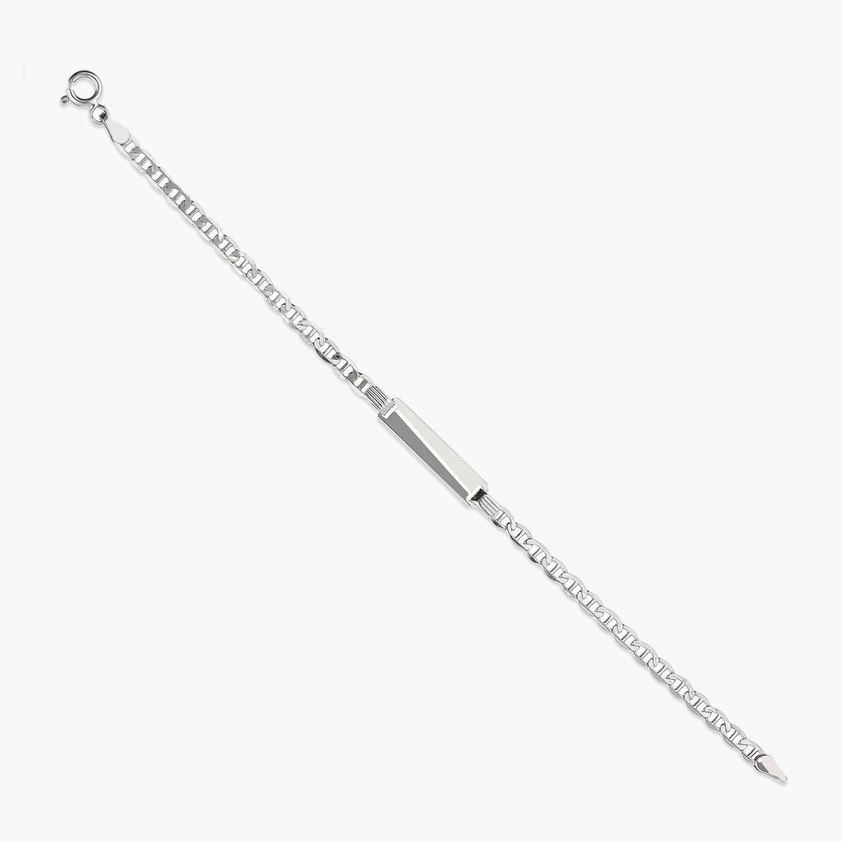 Pulsera esclava de plata 1ª ley con chapa lisa 16 cm