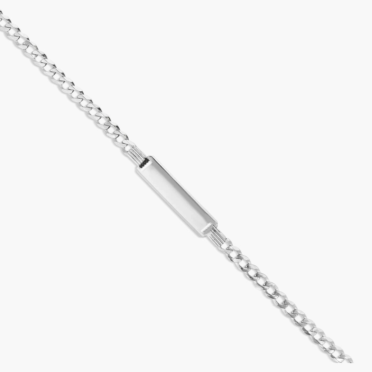 Pulsera esclava de plata 1ª ley con cadena barbada 16 cm
