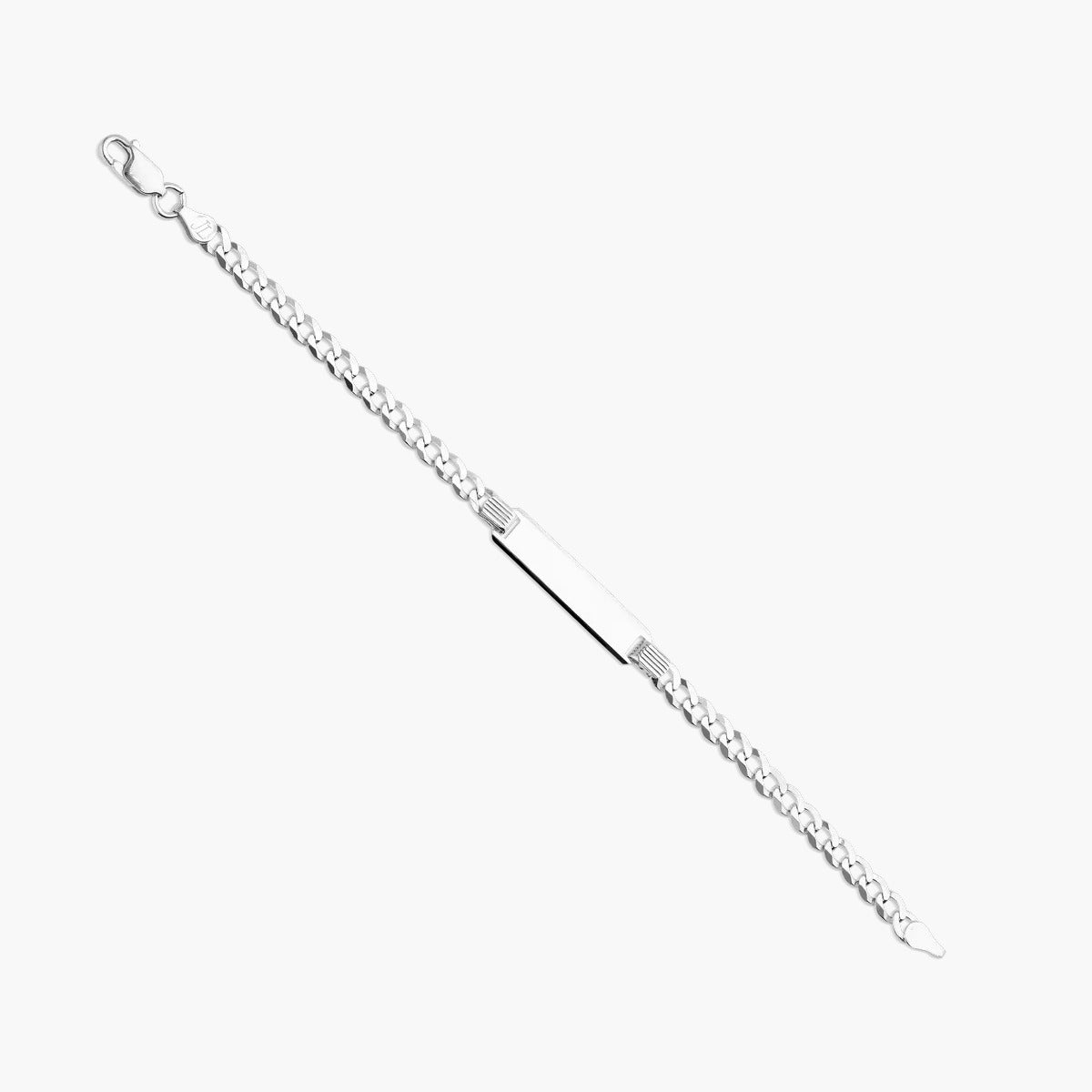 Pulsera esclava de plata 1ª ley con cadena barbada 17-18 cm