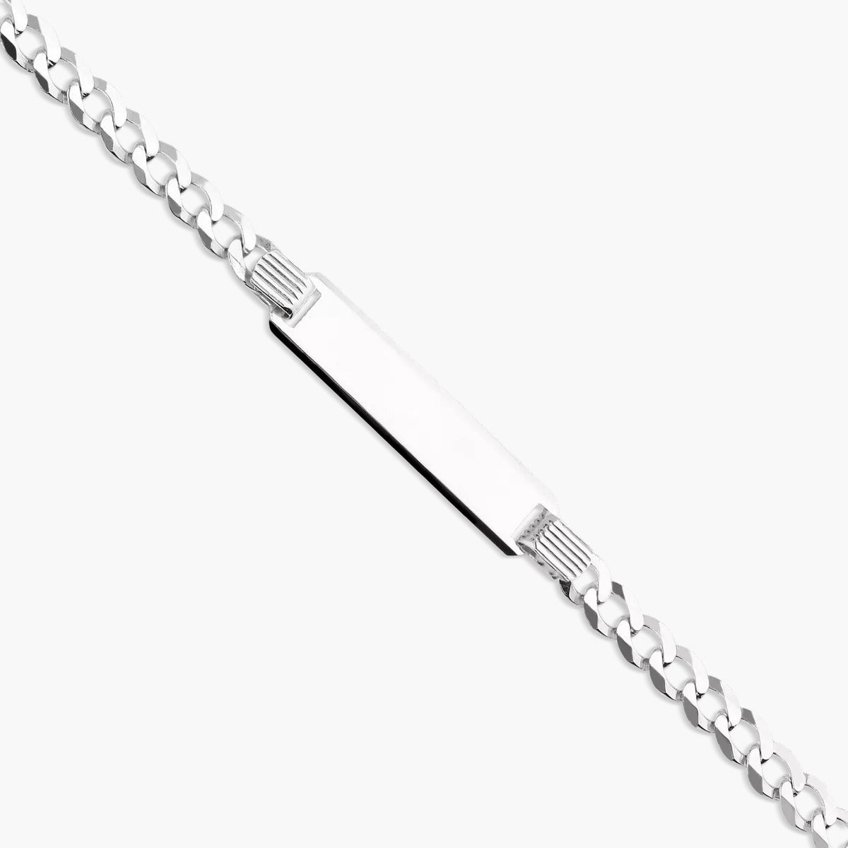 Pulsera esclava de plata 1ª ley con cadena barbada 17-18 cm