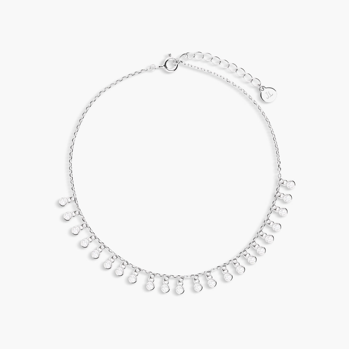 Tobillera de plata 1ª ley 22 cm