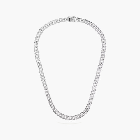 Gargantilla de plata 1ª ley 50 cm malla barbada