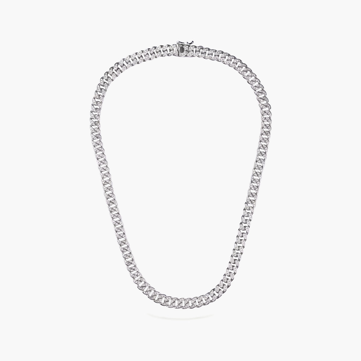 Gargantilla de plata 1ª ley circonitas 40 cm malla barbada