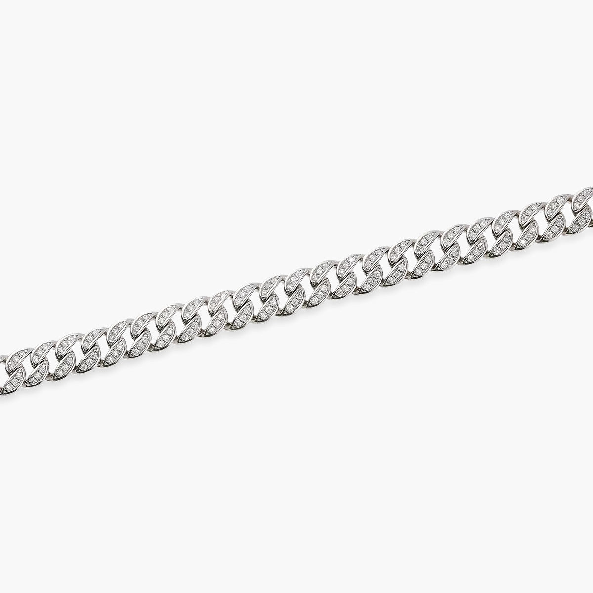Gargantilla de plata 1ª ley circonitas 40 cm malla barbada