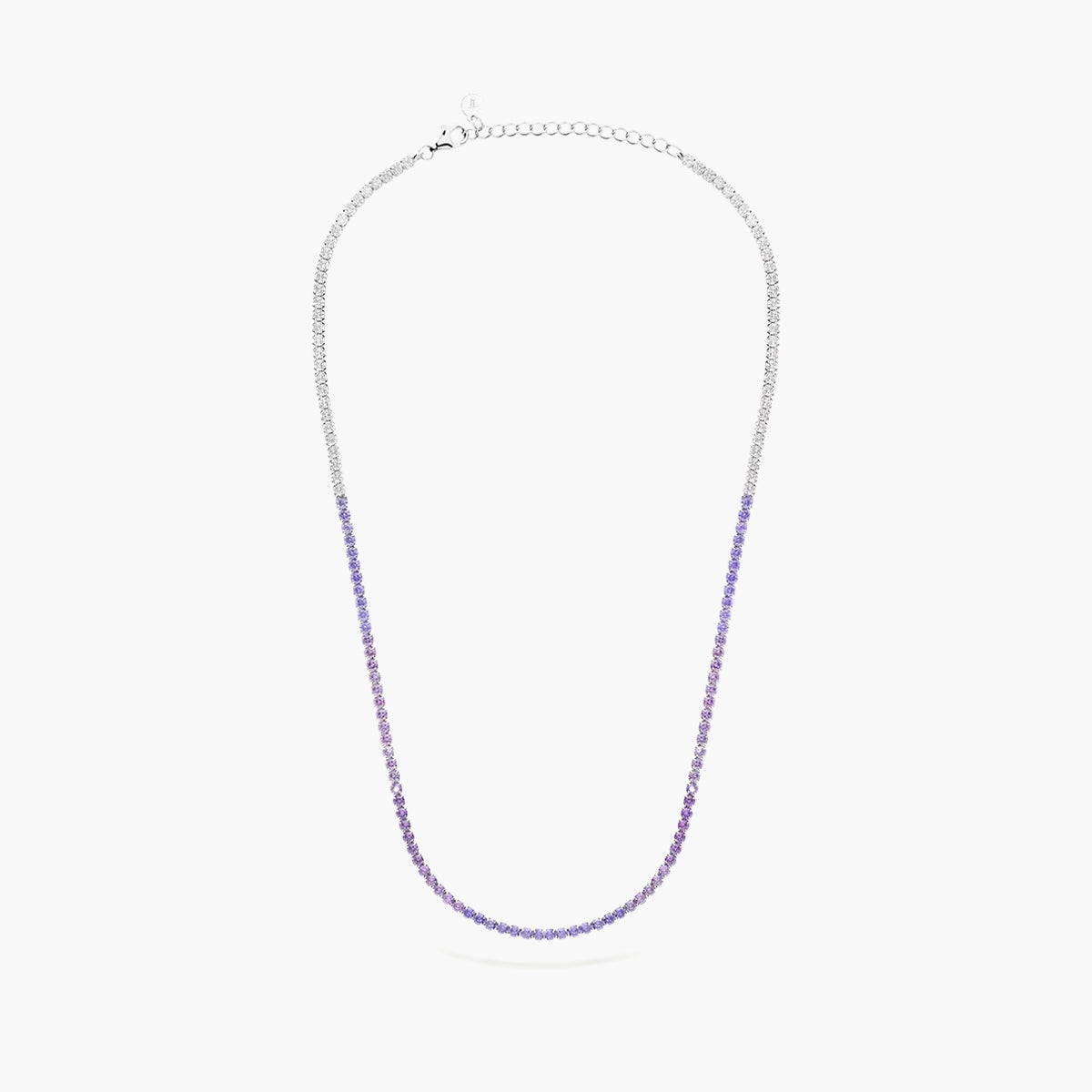 Gargantilla de plata 1ª ley circonitas violeta 40-45 cm RAINBOW TENNIS