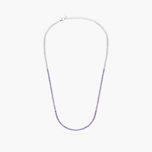 Gargantilla de plata 1ª ley circonitas violeta 40-45 cm RAINBOW TENNIS