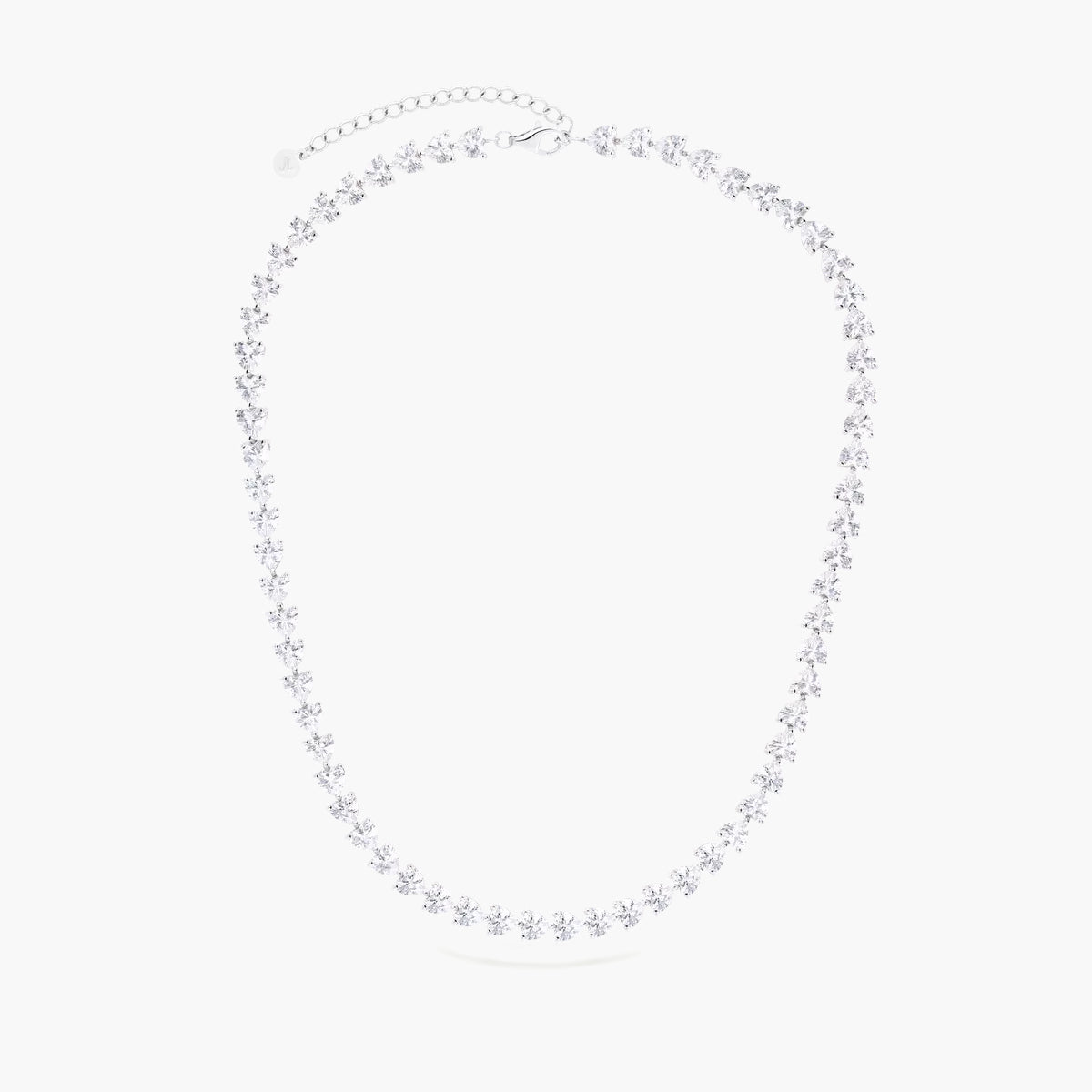 Gargantilla corazones de plata 1ª ley circonitas 39-44 cm FANCY LOVE