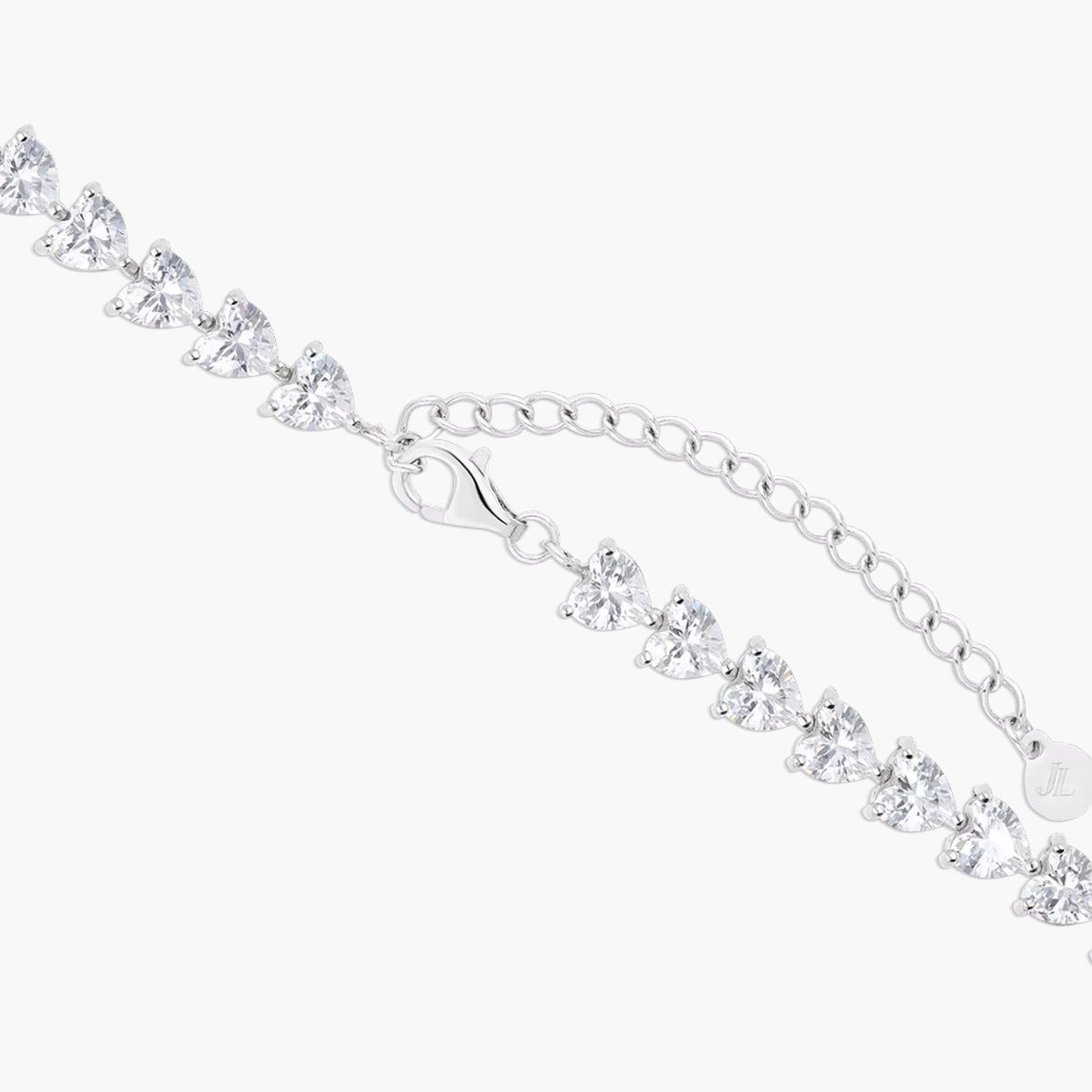 Gargantilla corazones de plata 1ª ley circonitas 39-44 cm FANCY LOVE
