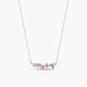 Collar de plata 1ª ley circonitas blanca y rosa 18 mm