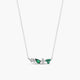 Collar de plata 1ª ley circonitas blanca y verde 18 mm
