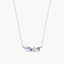 Collar de plata 1ª ley circonitas blanca y violeta 18 mm