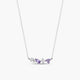 Collar de plata 1ª ley circonitas blanca y violeta 18 mm