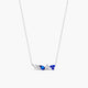 Collar de plata 1ª ley circonitas azul y blanca 18 mm