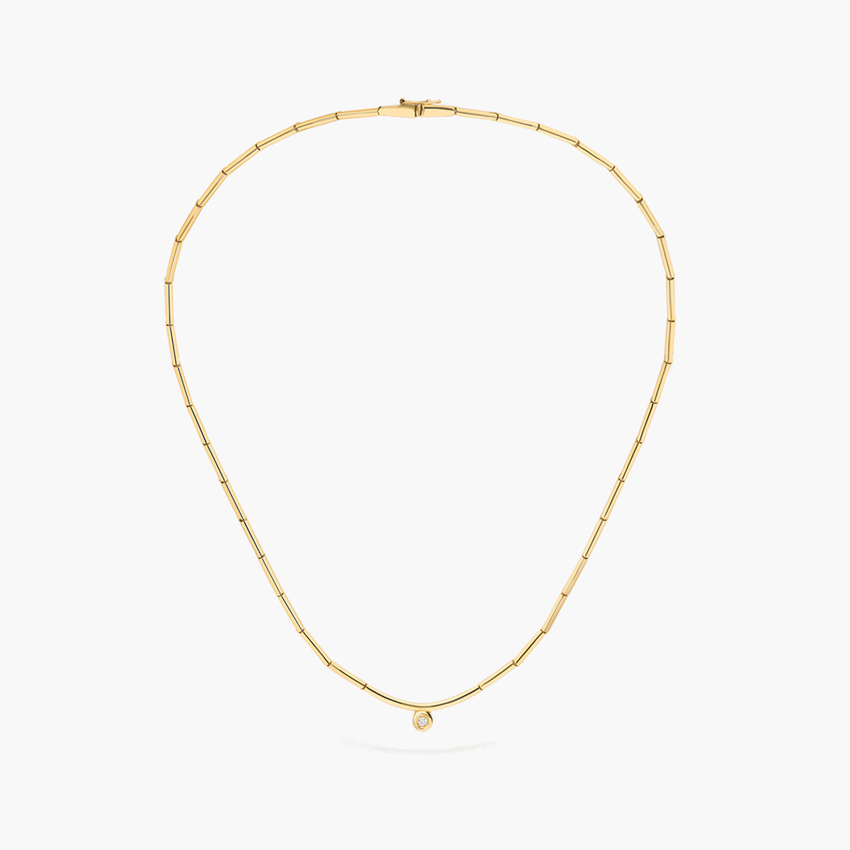 Gargantilla diamante natural 0.07 ct. oro 18 quilates