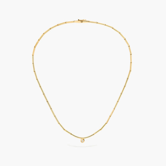 Gargantilla diamante natural 0.07 ct. oro 18 quilates