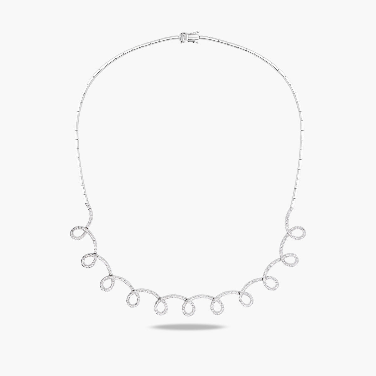 Gargantilla de oro blanco 18K diamante natural 1.30 ct. 42 cm INFINITY TWIRL