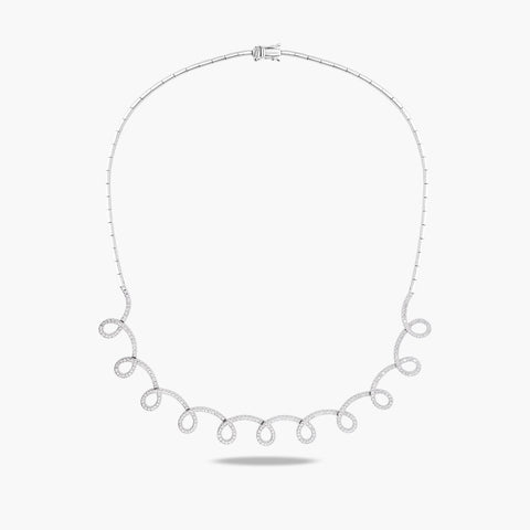 Gargantilla de oro blanco 18K diamante natural 1.30 ct. 42 cm INFINITY TWIRL