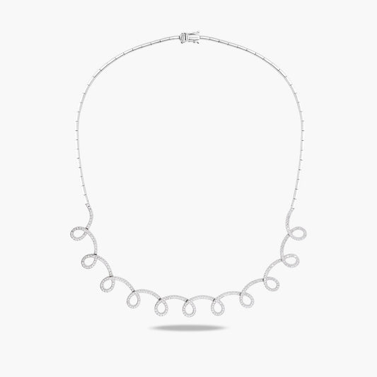 Gargantilla de oro blanco 18K diamante natural 1.30 ct. 42 cm INFINITY TWIRL