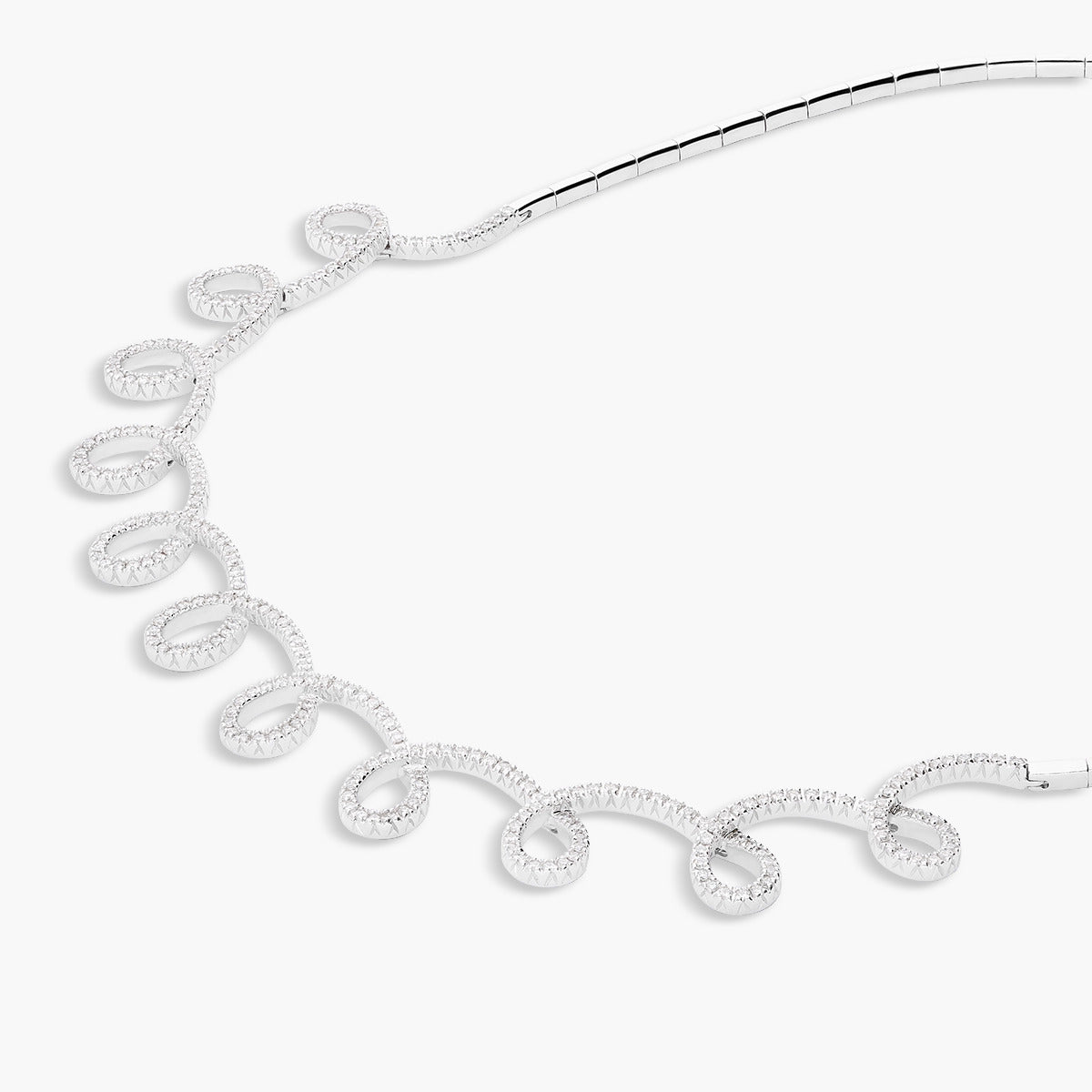 Gargantilla de oro blanco 18K diamante natural 1.30 ct. 42 cm INFINITY TWIRL