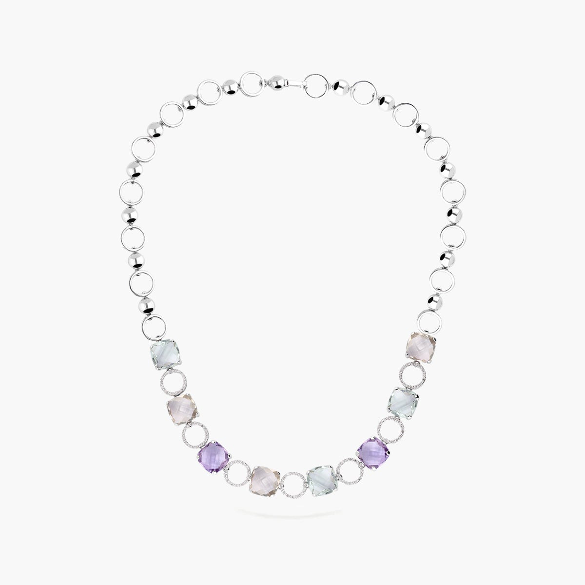 Collar de oro blanco 18K diamante natural 0.58 ct. 42 cm MIRAGE