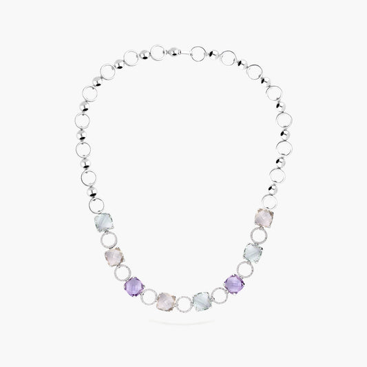 Collar de oro blanco 18K diamante natural 0.58 ct. 42 cm MIRAGE