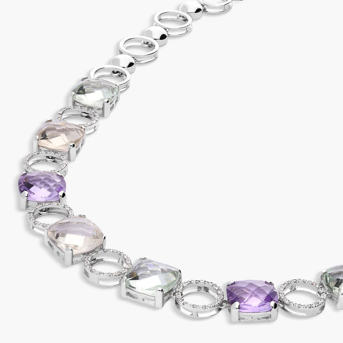 Collar de oro blanco 18K diamante natural 0.58 ct. 42 cm MIRAGE